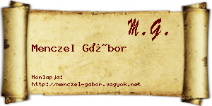 Menczel Gábor névjegykártya