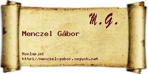 Menczel Gábor névjegykártya